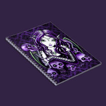 Belladonna Gothic Purple Skull Fairy Notebook