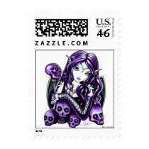 "Belladonna" Gothic Purple Skull Fairy Postage