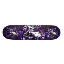"Belladonna" Gothic Purple Skull Fairy Skateboard