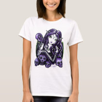 fairies, purple, skulls, belladonna, myka, jelina, gothic, faery, fairy, art, Shirt with custom graphic design