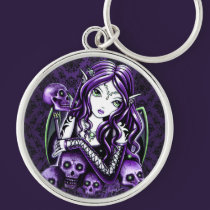 "Belladonna" Purple Skull Fairy Keychain keychains