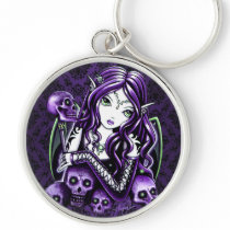 "Belladonna" Purple Skull Fairy Keychain
