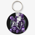 Belladonna Purple Skull Fairy Keychain by mykajelina Belladonna Purple Skull Fairy Keychain