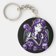 Belladonna Purple Skull Fairy Keychain