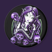 Belladonna Purple Skull Fairy Magnet magnets
