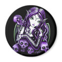 Belladonna Purple Skull Fairy Magnet by mykajelina Belladonna Purple Skull Fairy Magnet