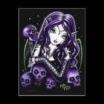 Belladonna Purple Skulls Faerie Postcard