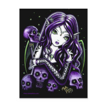 Belladonna Purple Skulls Faerie Postcard by mykajelina Belladonna Purple Skulls Faerie Postcard