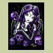 Belladonna Purple Skulls Faerie Postcard