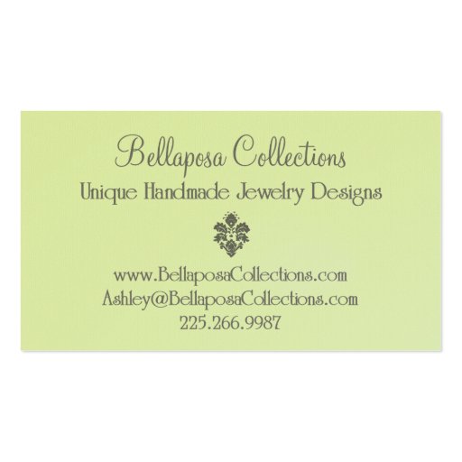 Bellaposa Jewelry Business Card (back side)