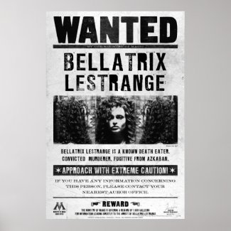 Bellatrix Lestrange Wanted Poster print