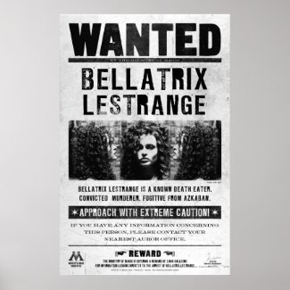 Bellatrix Lestrange Wanted Poster print