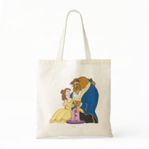 Belle and Beast Holding Hands Tote Bag
