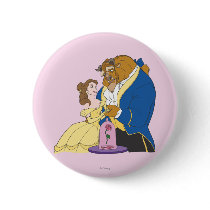 Belle and Beast Holding Hands Buttons