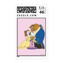 Belle and Beast Holding Hands Postage