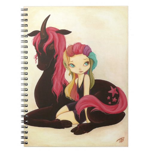 Belle and night - Fairy rainbow unicorn notebook
