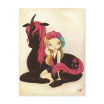 Belle and Night - fantasy rainbow goth unicorn Postcards