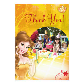 Belle Birthday Thank You Cards Custom Invitation