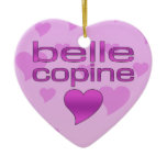 Belle Copine Pink & Purple Love Hearts ornaments