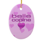 Belle Copine Pink & Purple Love Hearts ornaments