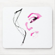 Belle Fille Visage Face Mouse Mat