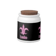 Belle Textured Fleur-de-Lis Candy Jar (dark)