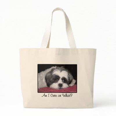 Belle The Shih Tzu Dog Tote Bags by ironydesignphotos