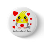 BelleBelle (cockatiel/bird) sending love to Japan Button