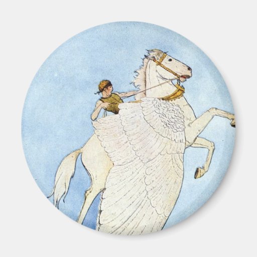 Bellerophon and Pegasus Fridge Magnets