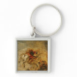 Bellerophon Riding Pegasus Fighting the Chimaera Keychain