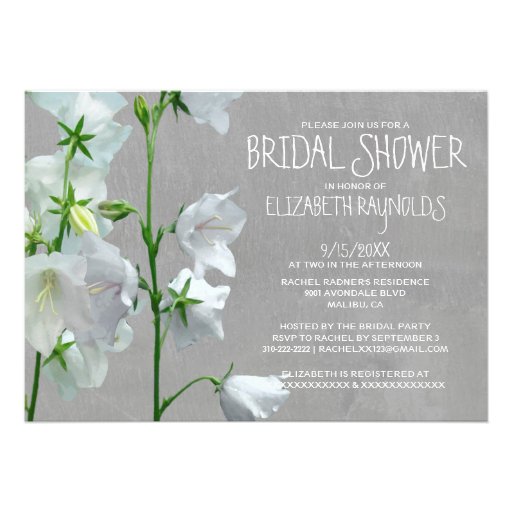 Bellflower Bridal Shower Invitations