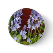 Bellflowers in Front of a Red Wall Button