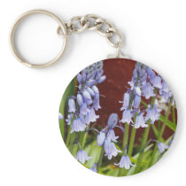 Bellflowers in Front of a Red Wall Key Chains