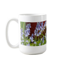 Bellflowers in Front of a Red Wall Mug