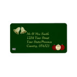 Bells & Baubles labels (gold/red)