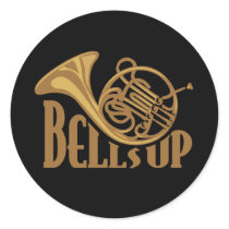 Bells Up Horn Round Stickers