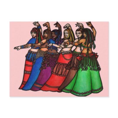 Belly Dancer art Post Card by LacyChenault