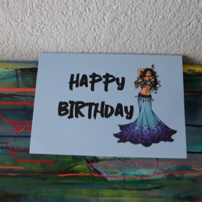 Belly Dancer Birthday Cards by LacyChenault