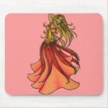 Belly Dancer Pink Goddess Woman Art Mousepad