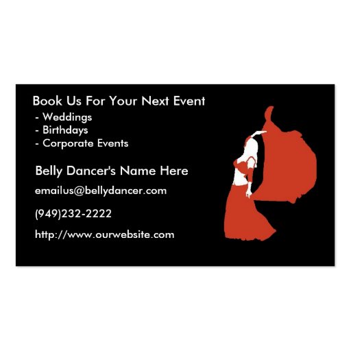 Belly Dancer's Business Cards - Package of 100