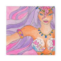bellydancing mermaid square magnet magnets