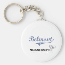Belmont Massachusetts City Classic Keychain