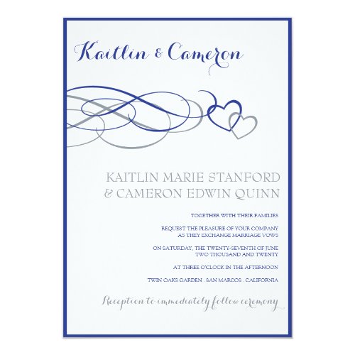 Blue & Silver Wedding Invitation