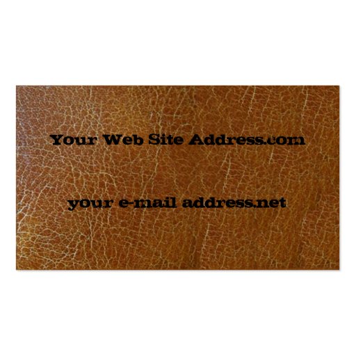 Belt Buckle and Leather Business Cards (back side)