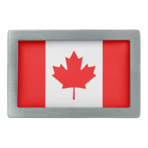 Belt Buckle with Flag of Canada