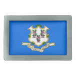 Belt Buckle with Flag of Connecticut State