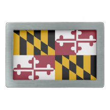 Belt Buckle with Flag of Maryland State