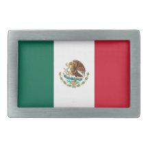 Belt Buckle with Flag of Mexico