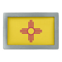 Belt Buckle with Flag of New Mexico State