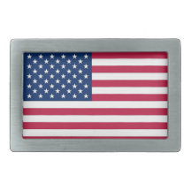 Belt Buckle with Flag of United State of America